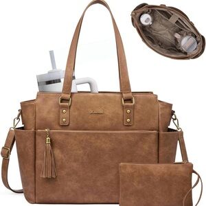 Lovevook Tan Computer Bag / Diaper Bag